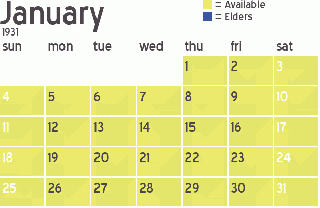 Missionary Dinner Calendar