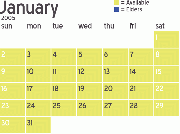 Missionary Dinner Calendar