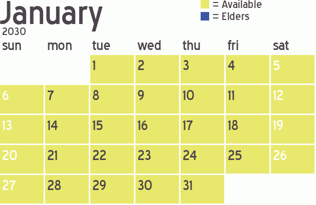 Missionary Dinner Calendar