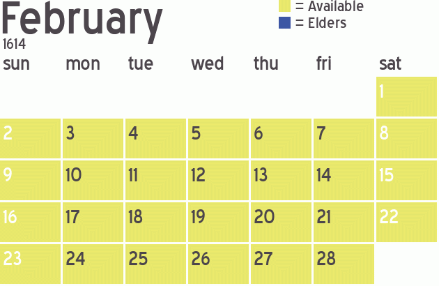 Missionary Dinner Calendar