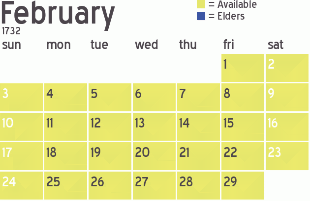 Missionary Dinner Calendar