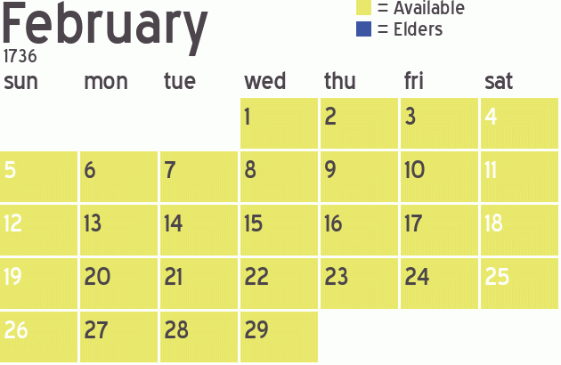 Missionary Dinner Calendar
