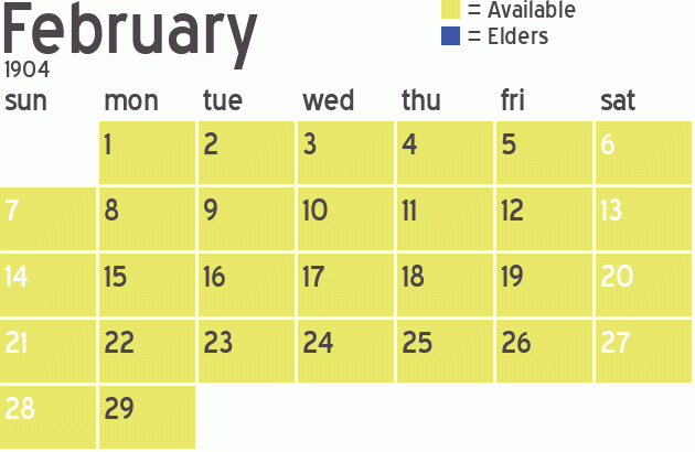 Missionary Dinner Calendar