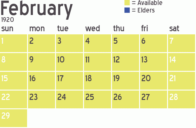 Missionary Dinner Calendar