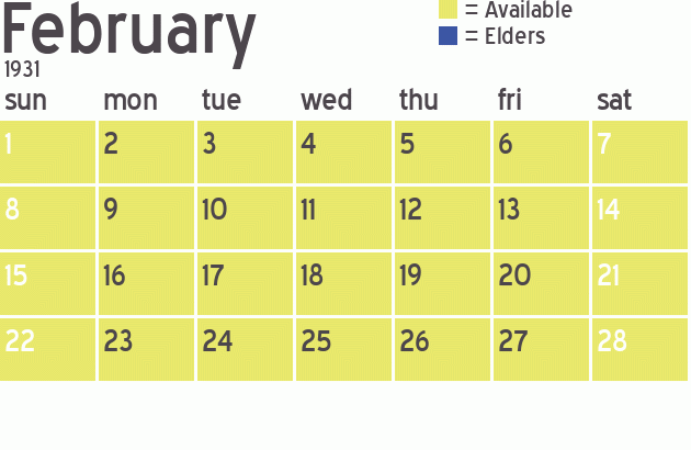 Missionary Dinner Calendar