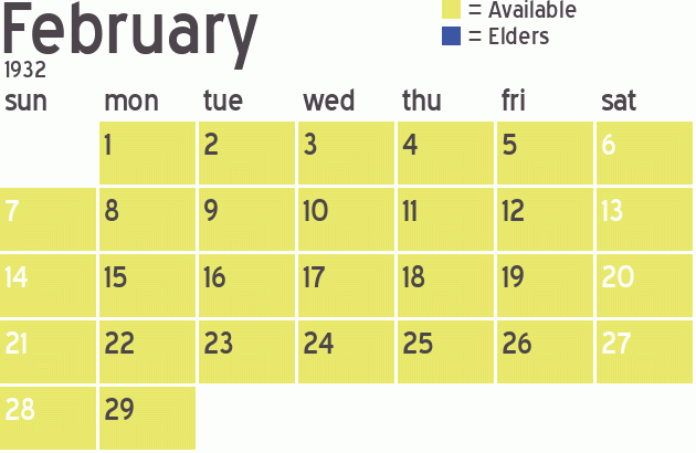 Missionary Dinner Calendar