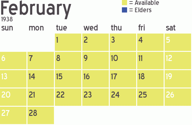 Missionary Dinner Calendar