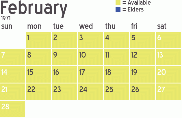Missionary Dinner Calendar