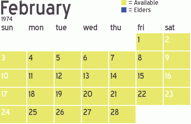 Missionary Dinner Calendar