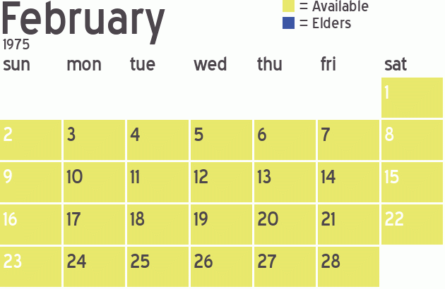Missionary Dinner Calendar