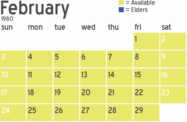 Missionary Dinner Calendar