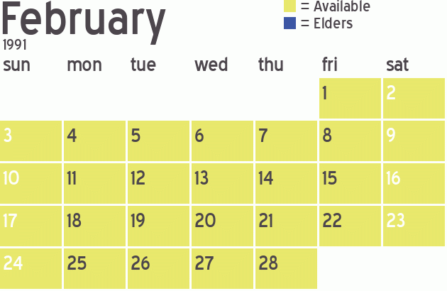 Missionary Dinner Calendar