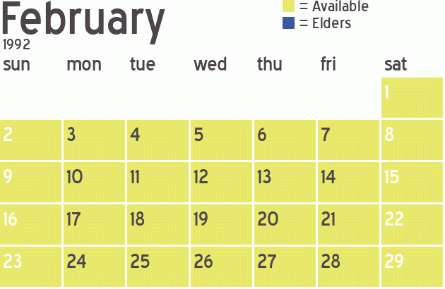 Missionary Dinner Calendar
