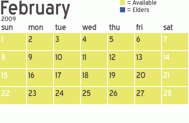 Missionary Dinner Calendar