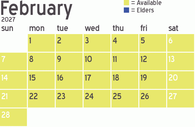 Missionary Dinner Calendar