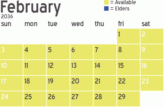 Missionary Dinner Calendar