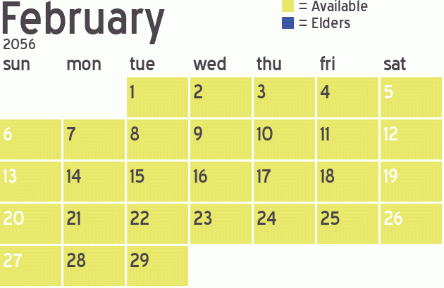 Missionary Dinner Calendar