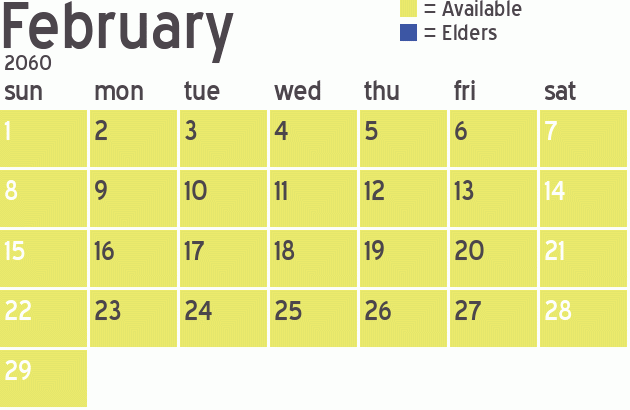 Missionary Dinner Calendar