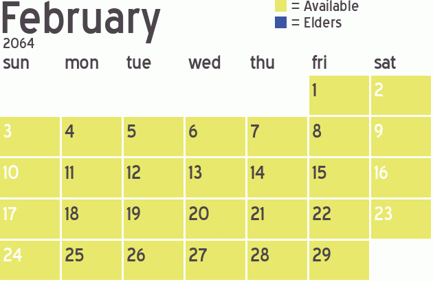 Missionary Dinner Calendar