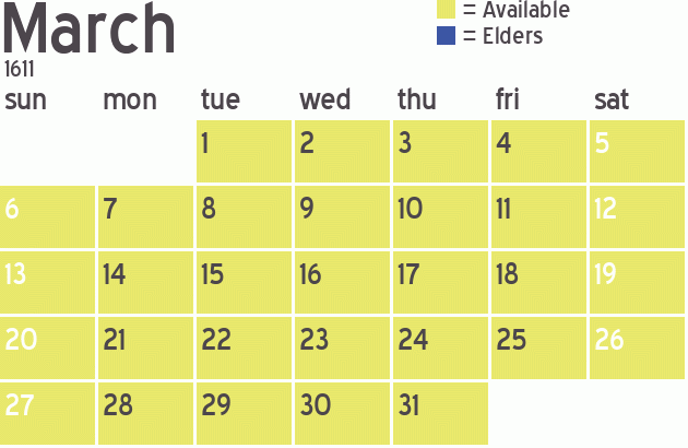 Missionary Dinner Calendar