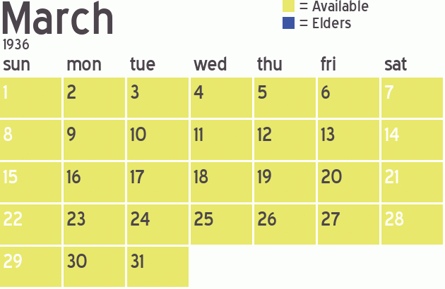 Missionary Dinner Calendar