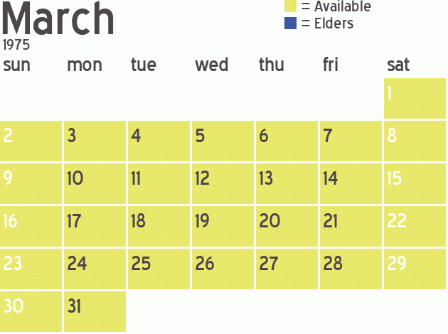 Missionary Dinner Calendar