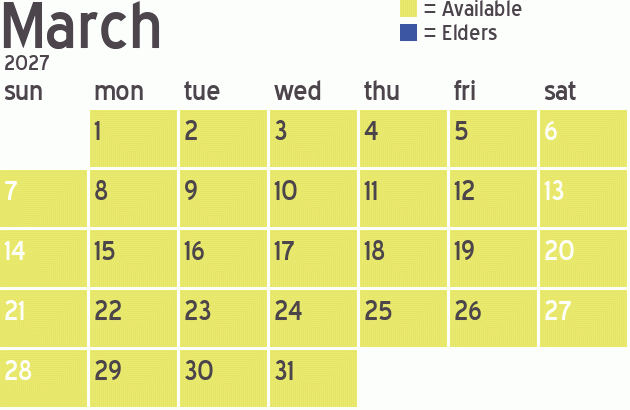 Missionary Dinner Calendar