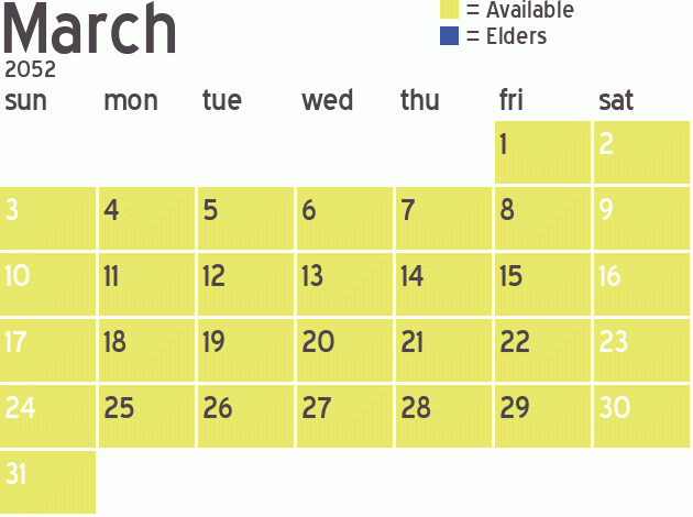 Missionary Dinner Calendar