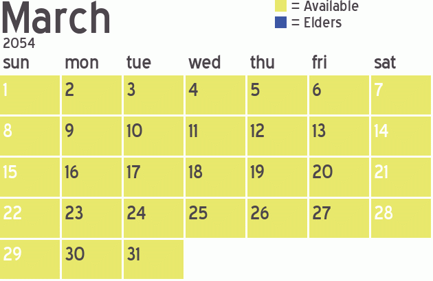 Missionary Dinner Calendar