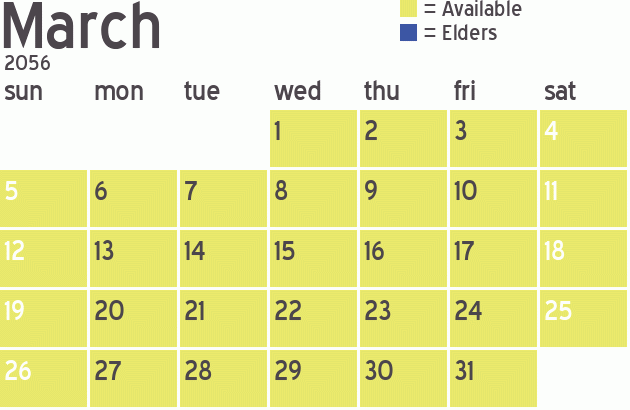 Missionary Dinner Calendar