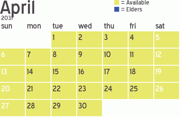 Missionary Dinner Calendar