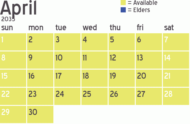 Missionary Dinner Calendar
