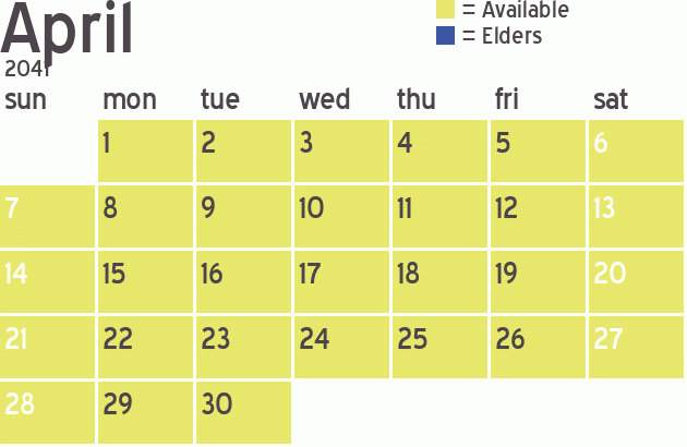 Missionary Dinner Calendar