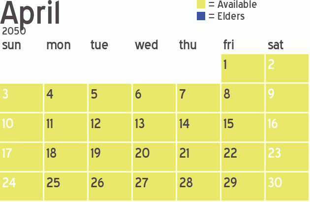 Missionary Dinner Calendar