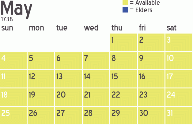 Missionary Dinner Calendar