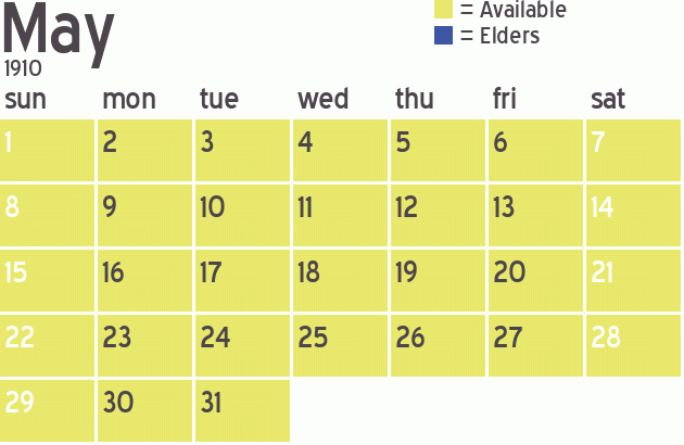 Missionary Dinner Calendar