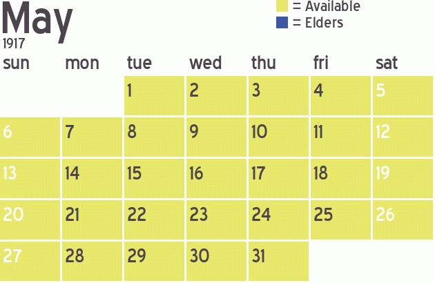 Missionary Dinner Calendar