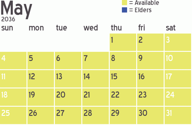 Missionary Dinner Calendar
