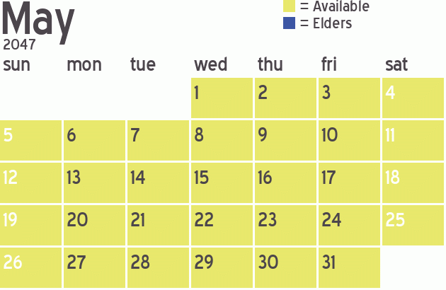 Missionary Dinner Calendar
