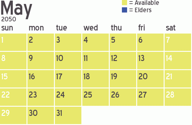 Missionary Dinner Calendar