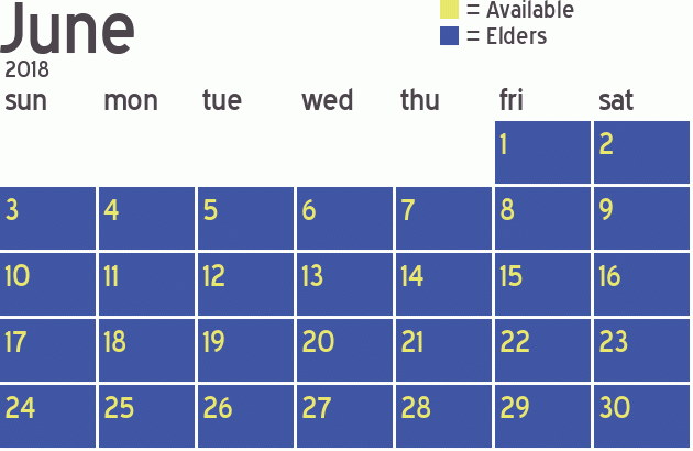 Missionary Dinner Calendar