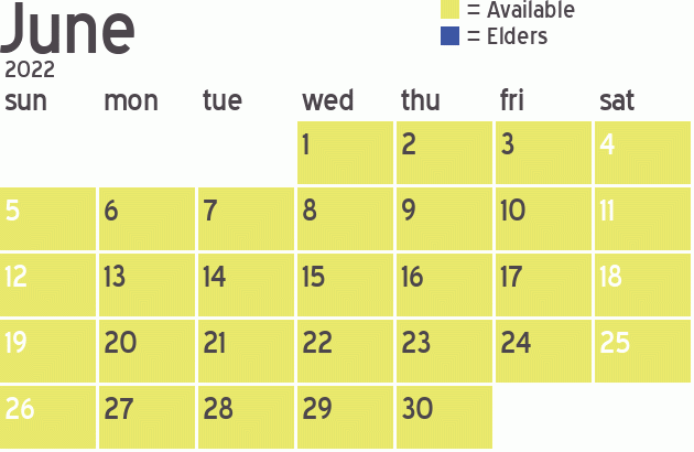 Missionary Dinner Calendar