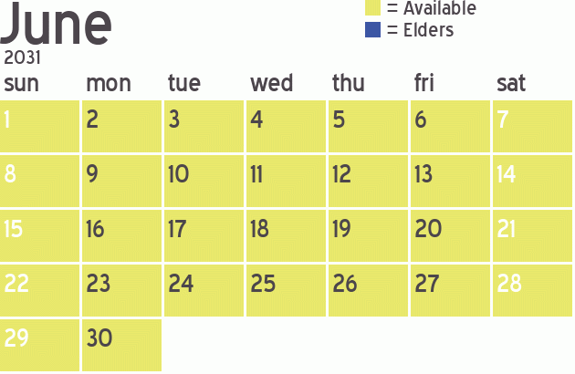 Missionary Dinner Calendar