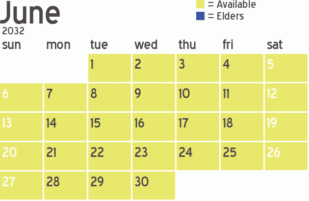 Missionary Dinner Calendar