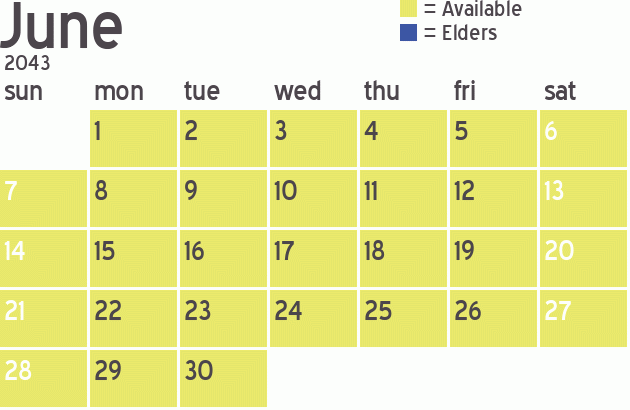 Missionary Dinner Calendar