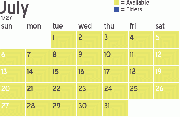 Missionary Dinner Calendar