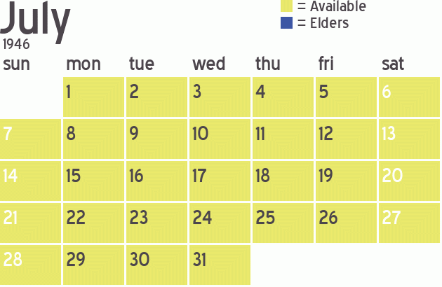 Missionary Dinner Calendar