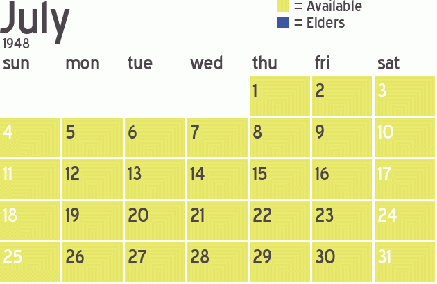 Missionary Dinner Calendar