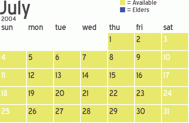 Missionary Dinner Calendar