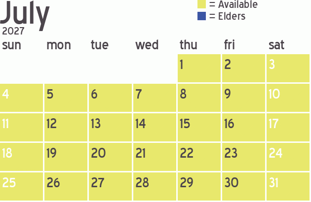 Missionary Dinner Calendar